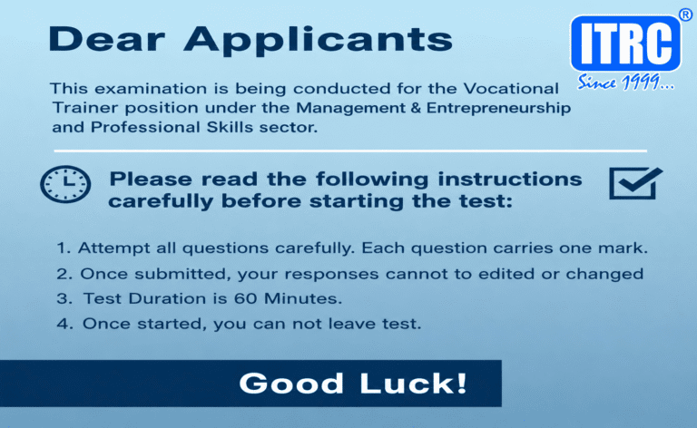 ITRC VT Test Examination (Management & Entrepreneurship & Professional Skills)